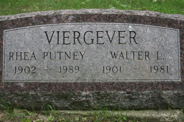 Walter Leonius Viergever 1901-1981 & Rhea Esther Putney 1902-1989